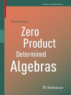 cover image of Zero Product Determined Algebras